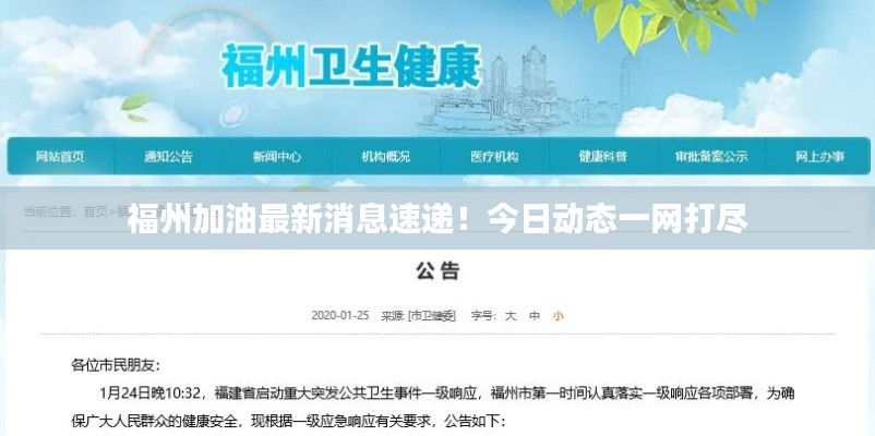 福州加油最新消息速递!今日动态一网打尽